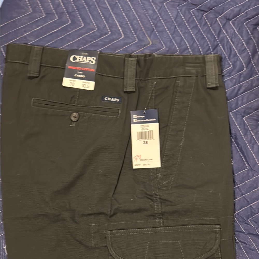 Chaps Black Cargo Shorts with Sturdy Fabric